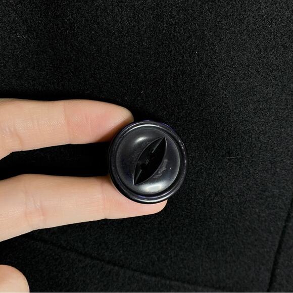 NEW Coach 1941 Military Patch Naval Coat (Sz 2) Wool-Blend Double Breasted Black - Picture 8 of 16